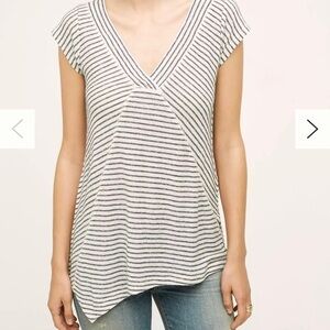Anthropologie Meadow Rue Spliced Stripe Tee Shirt